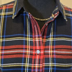 J. Crew Women's Plaid Button Down Shirt - Red, Blue, Yellow